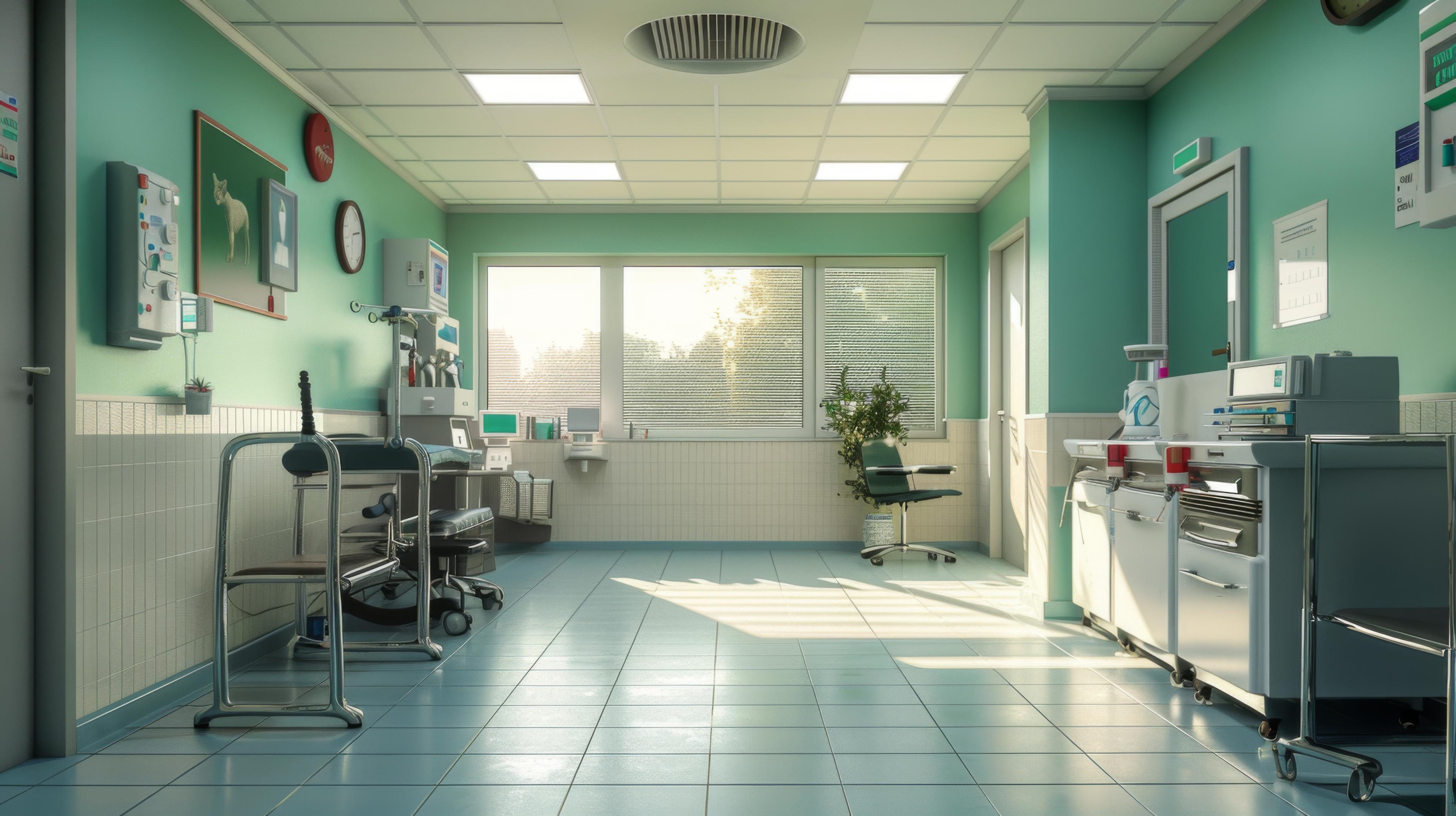A calm, well-equipped exam room at Paw Paw Veterinary Clinic